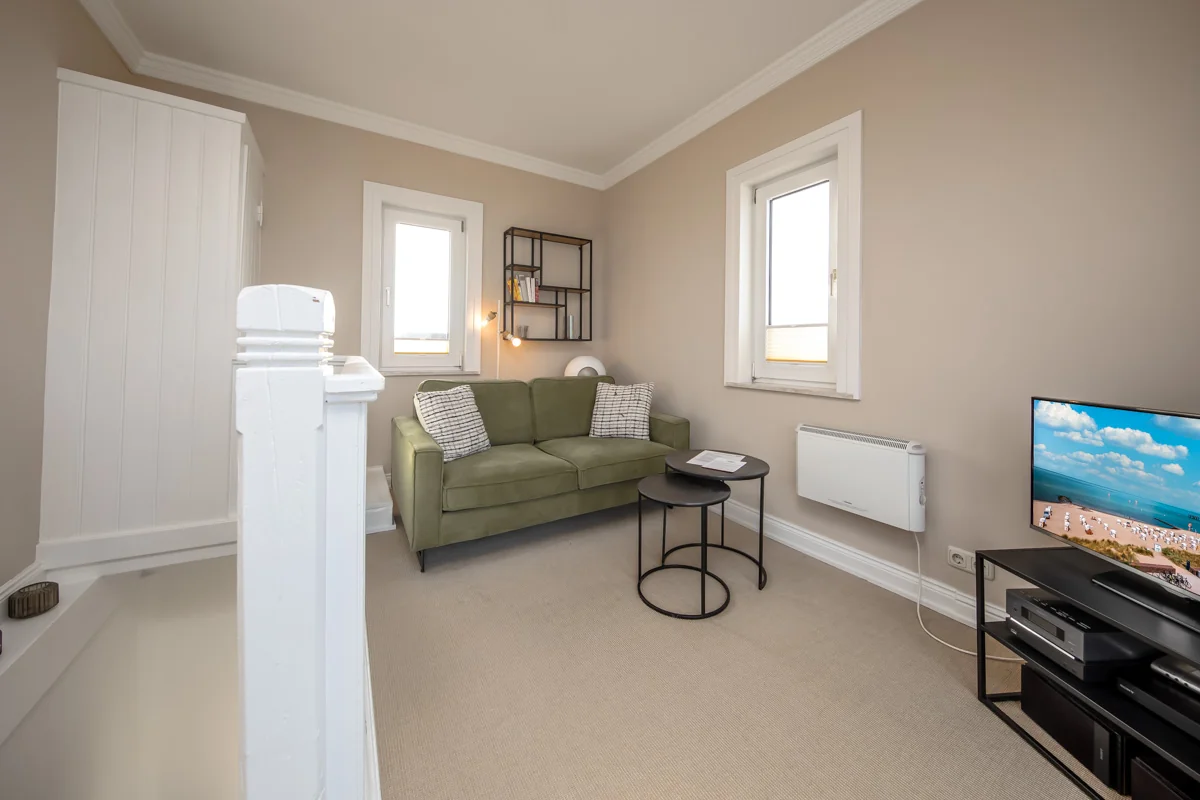 Turmwohnung Black Pearl mit Wohnbereich unter dem Dach