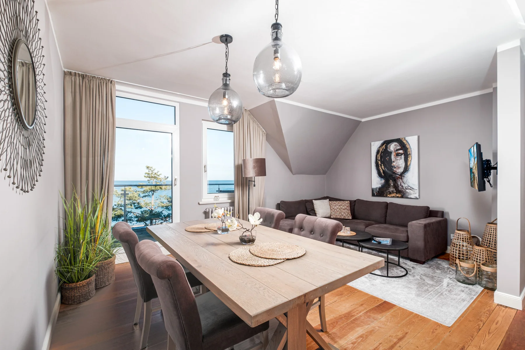 Wohnzimmer der Santa Maria mit Meerblick